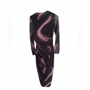 Fashion Nova Black and Pink Long Sleeve Dress